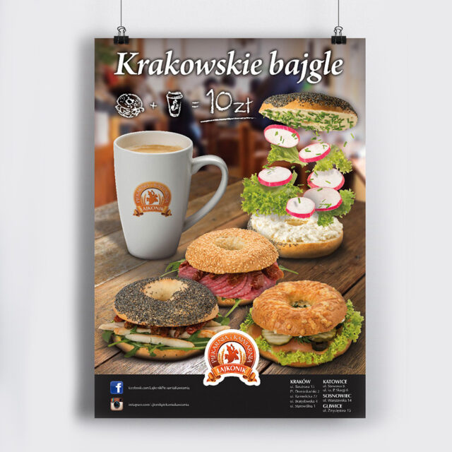 Plakaty z promocjami dla Piekarnia i kawiarnia Lajkonik